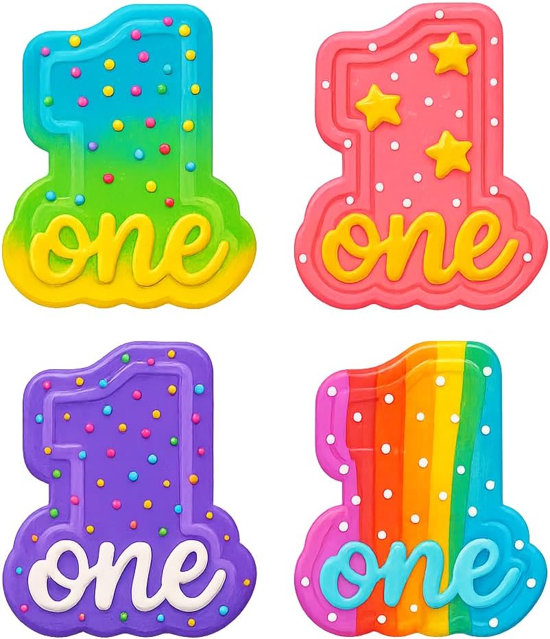 Mighty Gadget Number 1 with 'One' Cookie Cutter & Stamp - 4x2.8" Perfect Design for First Birthday Celebrations (Random Color) image 4