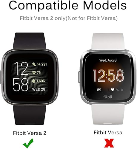 Miniatura 2 de Miimall Funda compatible con Fitbit Versa 2 con protector de pantalla transparente, cobertura completa, antiarañazos, mate, funda protectora para