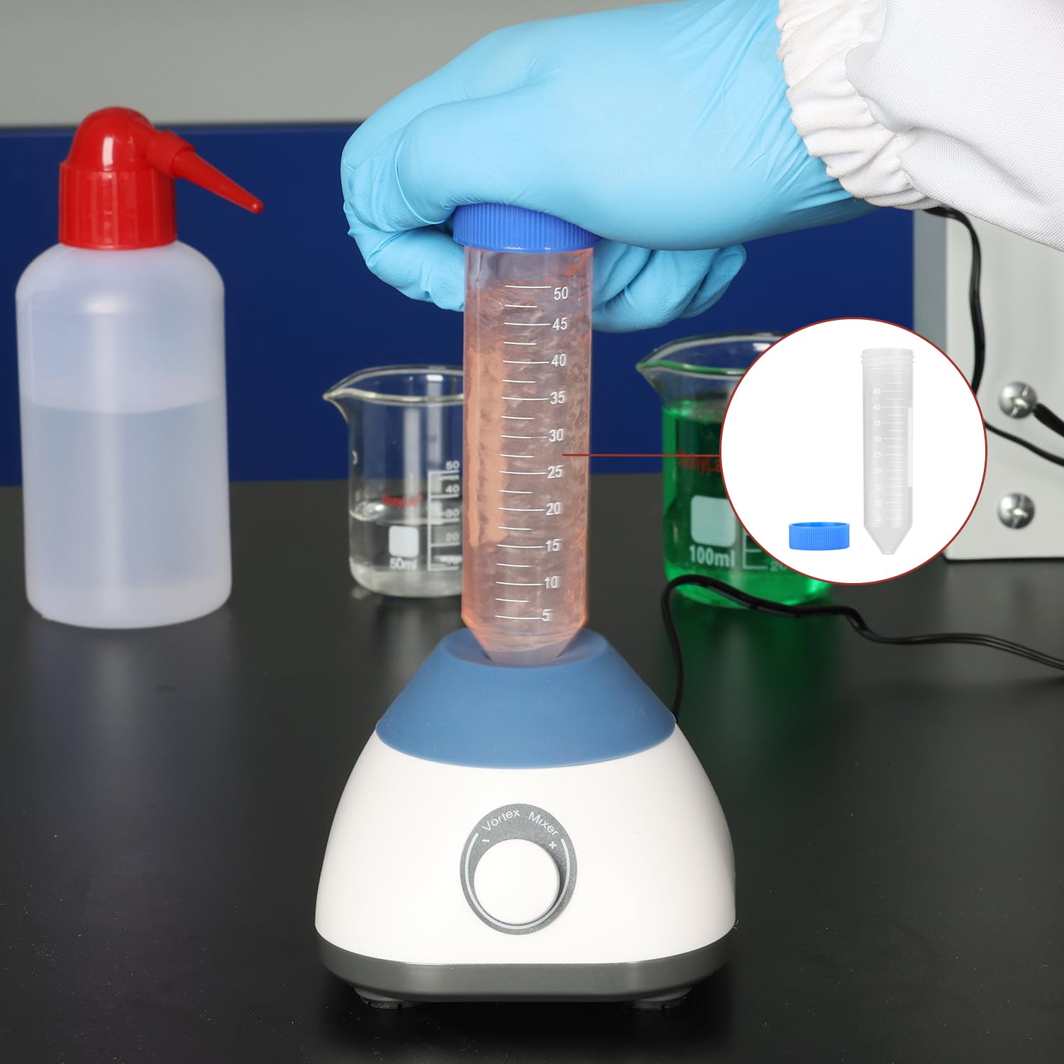stonylab 25-Paquet Tubes de Centrifuge Coniques, Tubes à Centrifuger à Haute Vitesse Gradués en Polypropylène avec Bouchon à Visser, Tubes de Laboratoire Conical Centrifuge Tubes (50ml, 25 Paquets)