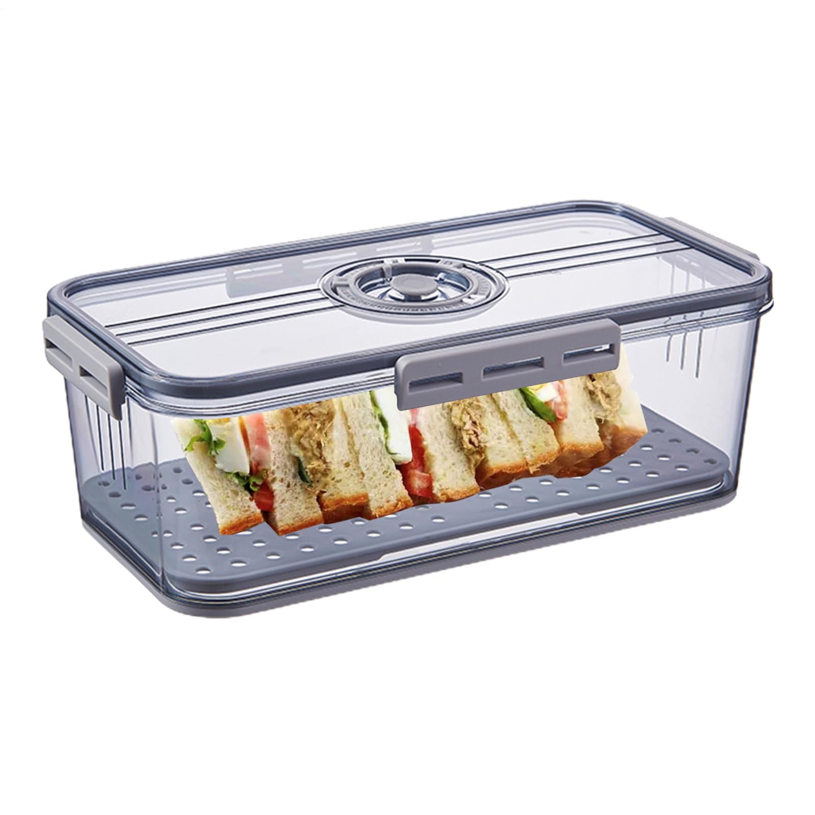 Contenedor de almacenamiento de pan con tapa y registro de tiempo anti humedad