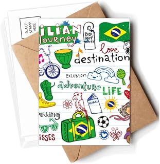 Adventure Life Brazil Journey Brazil Postcards Envelopes Blank Note Cards Mailing
