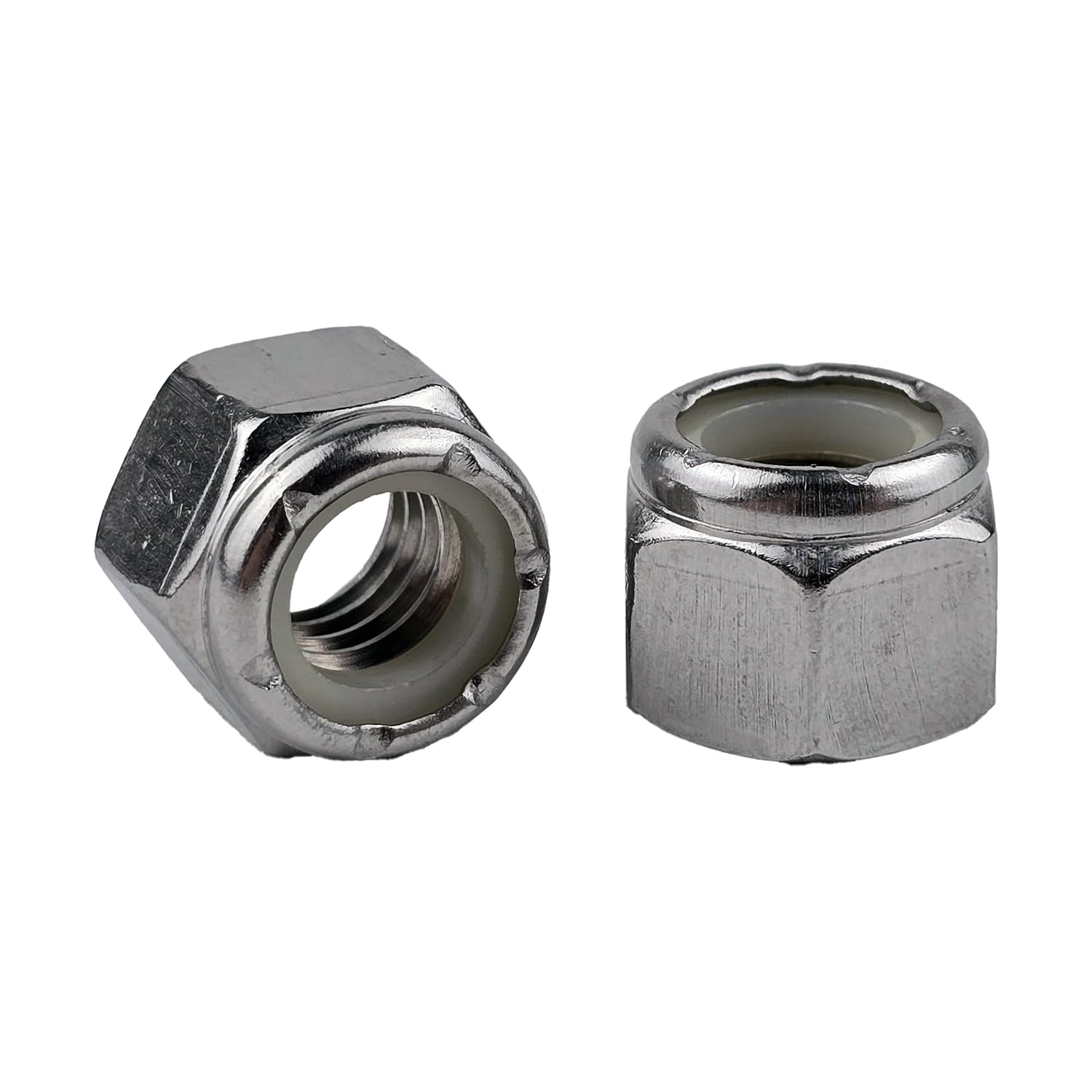 3/8"-16 Nylon Insert Locknuts 304 Stainless Steel 18-8 SS Pack of 100 Hex Nylock Nuts by Bolturos