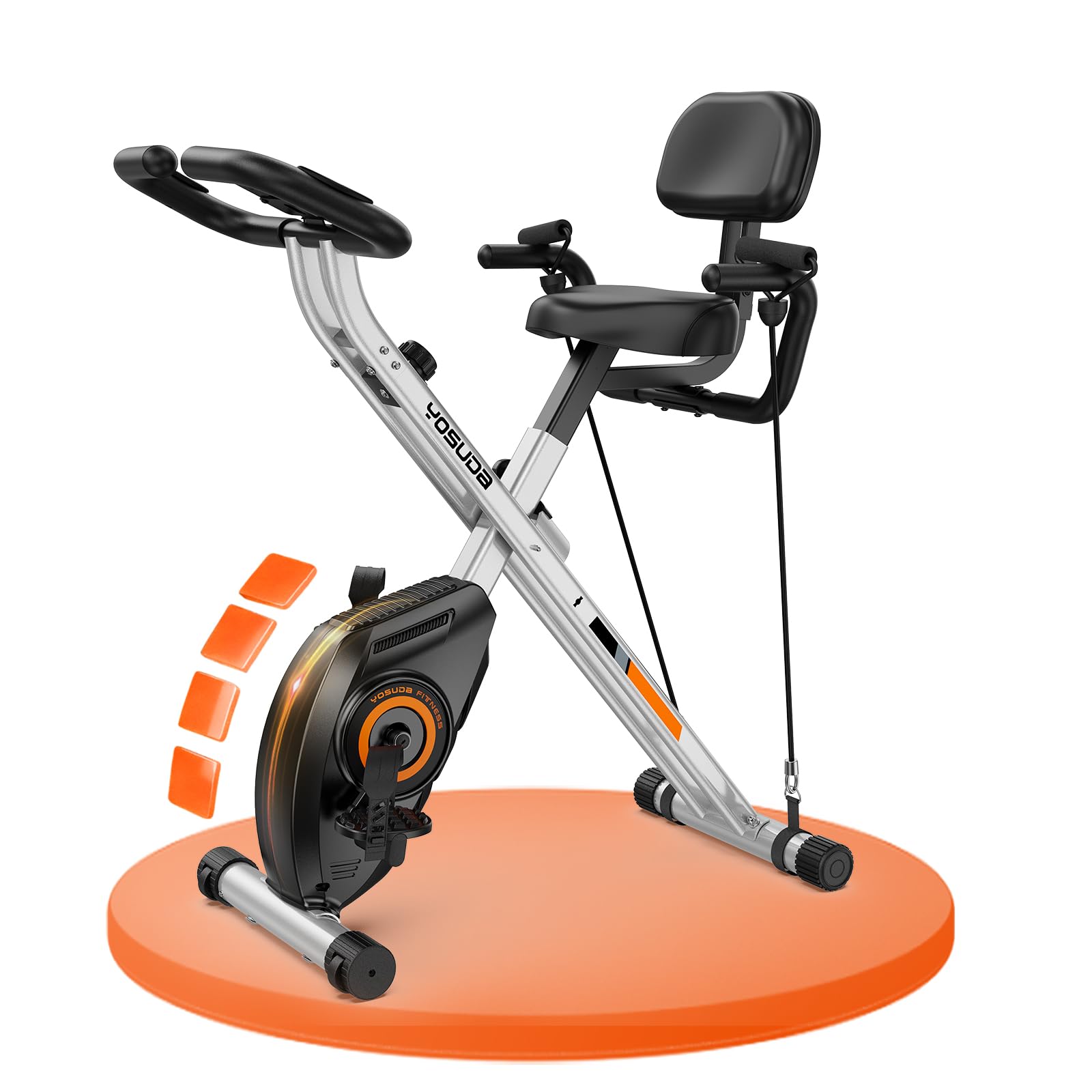 YOSUDA 3 IN 1 Bicicleta estática de 8 niveles de resistencia magnética ajustable