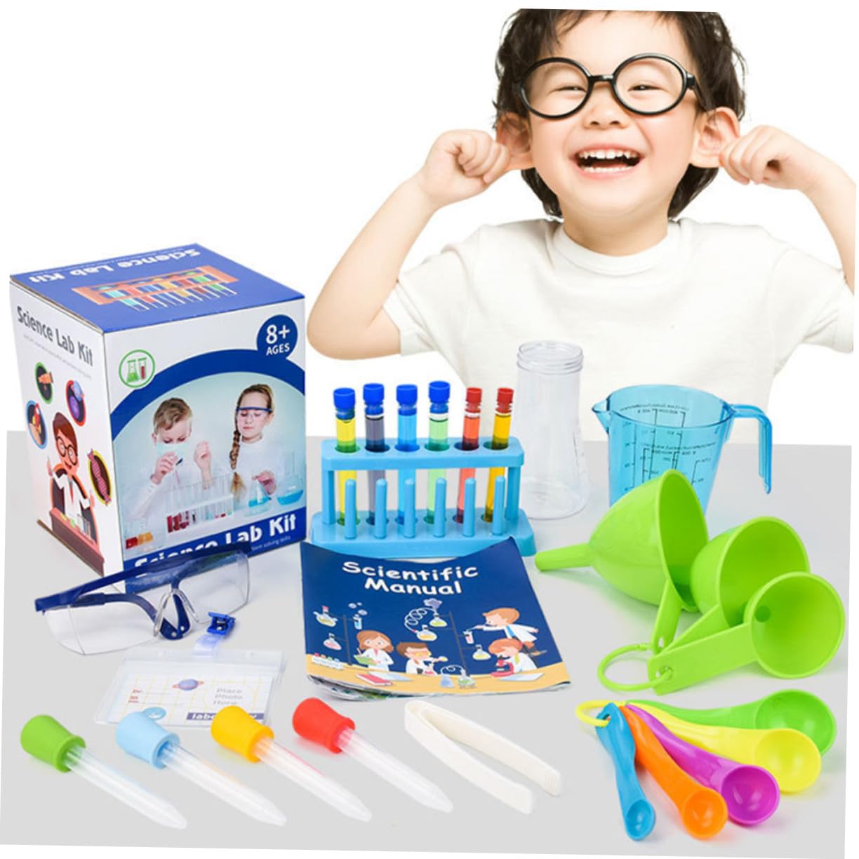 VANZACK Kit Expérimentation Scientifique pour Garçon Fille Kit de Laboratoire pour Garçon Fille Expériences Scientifiques