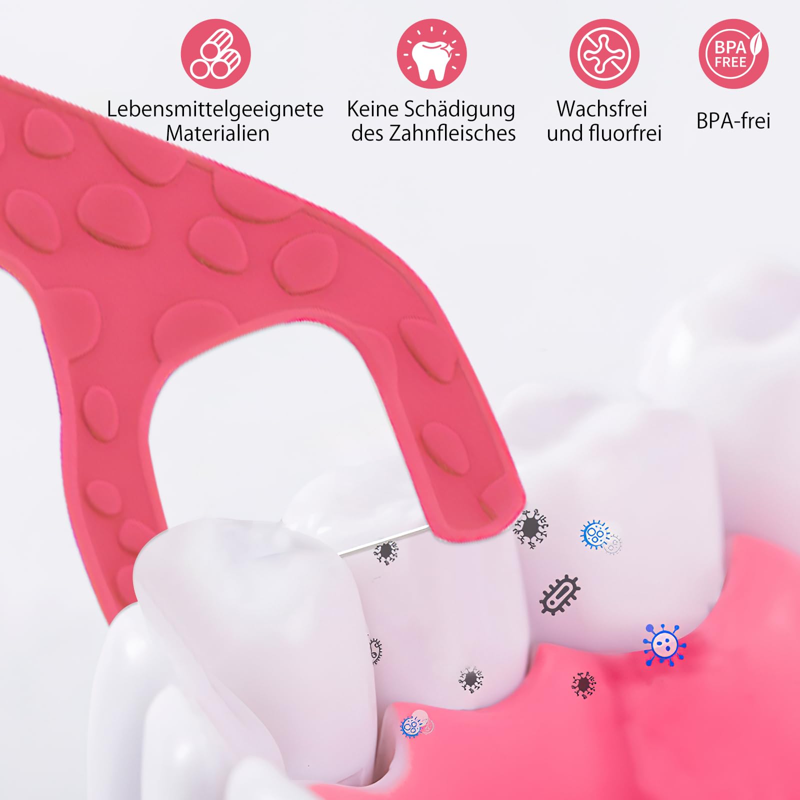 TNSLAND Filo Interdentale per Bambini Giraffa 4 Colori 4 Confezioni da 40 Fili Senza Cera e Antiscivolo per Spazi Ristretti