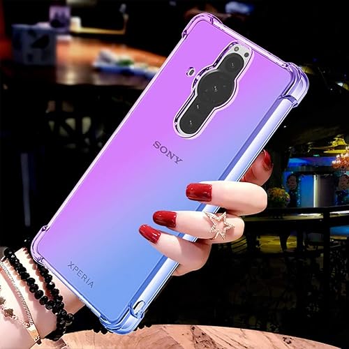 Miniatura 5 de Ueokeird Funda para Sony Xperia Pro-I 5G XQ-BE42, funda transparente para teléfono con degradado, delgada, antiarañazos, flexible, TPU, funda