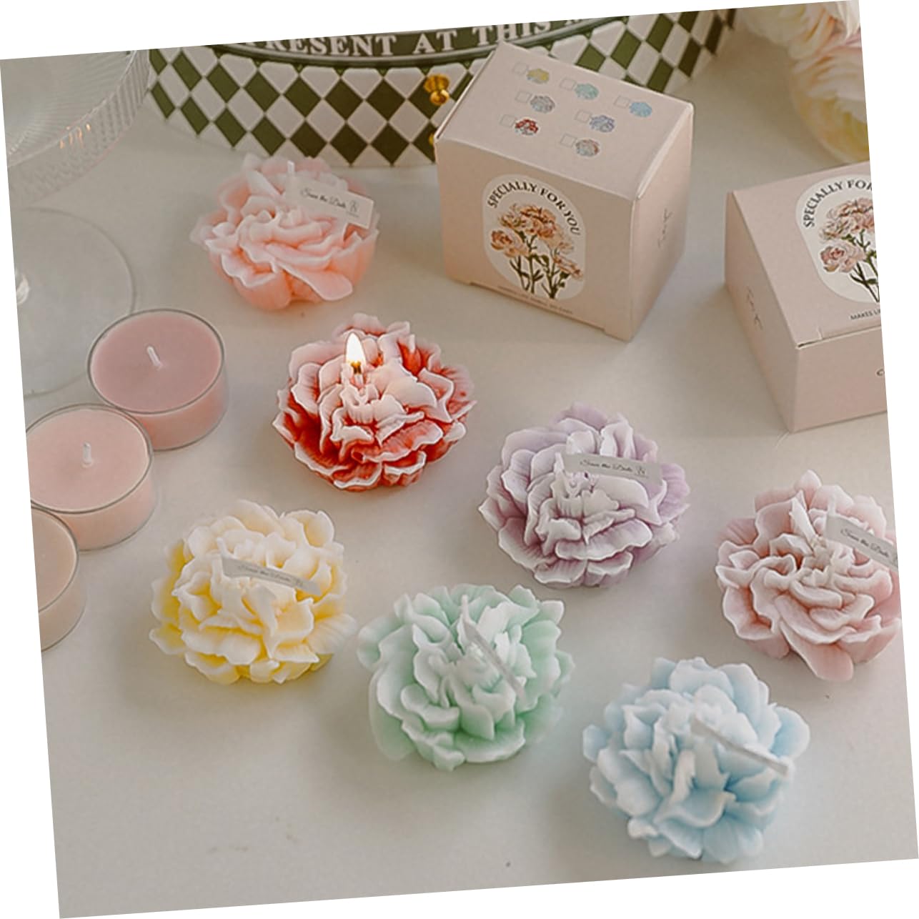 MAGICLULU 20stücke Blütenförmige Duftkerzen Aromatische Kerzen Für Muttertag Hochzeiten Und Festlichkeiten Aromatherapie Kerzen Für Entspannende
