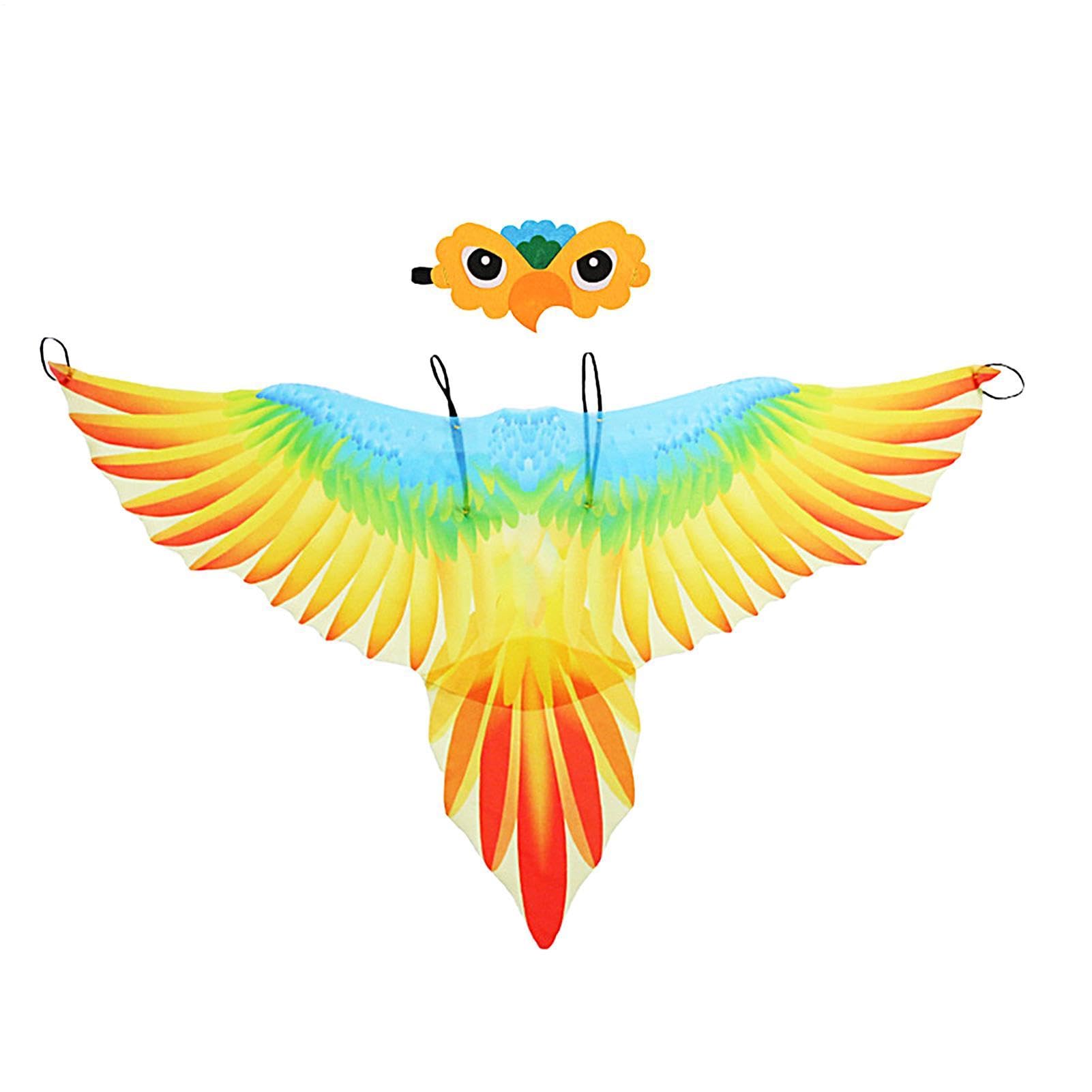Dress Up Bird Wing For Kids | Boys Eagle Wing Cosplay Costume | Bird Wings Cloak Costume | Owl Wings Dress-Up With Felt Eye Masque Boys Girls Daily Activities