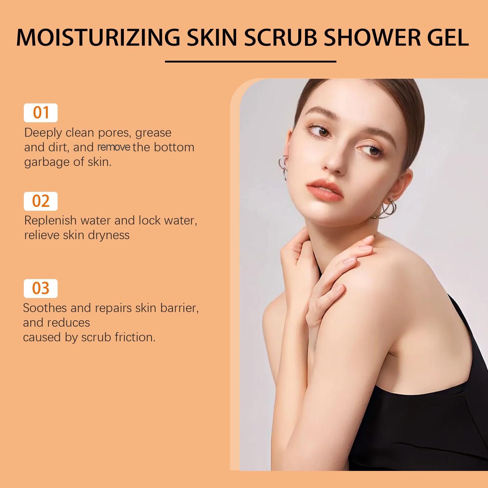 Żel pod prysznic peeling do ciała z kurkumą i witaminą C, peeling do ciała i nawilżający dla gładkiej skóry, matujący peeling do skóry o nieregularnej teksturze (6 szt.)