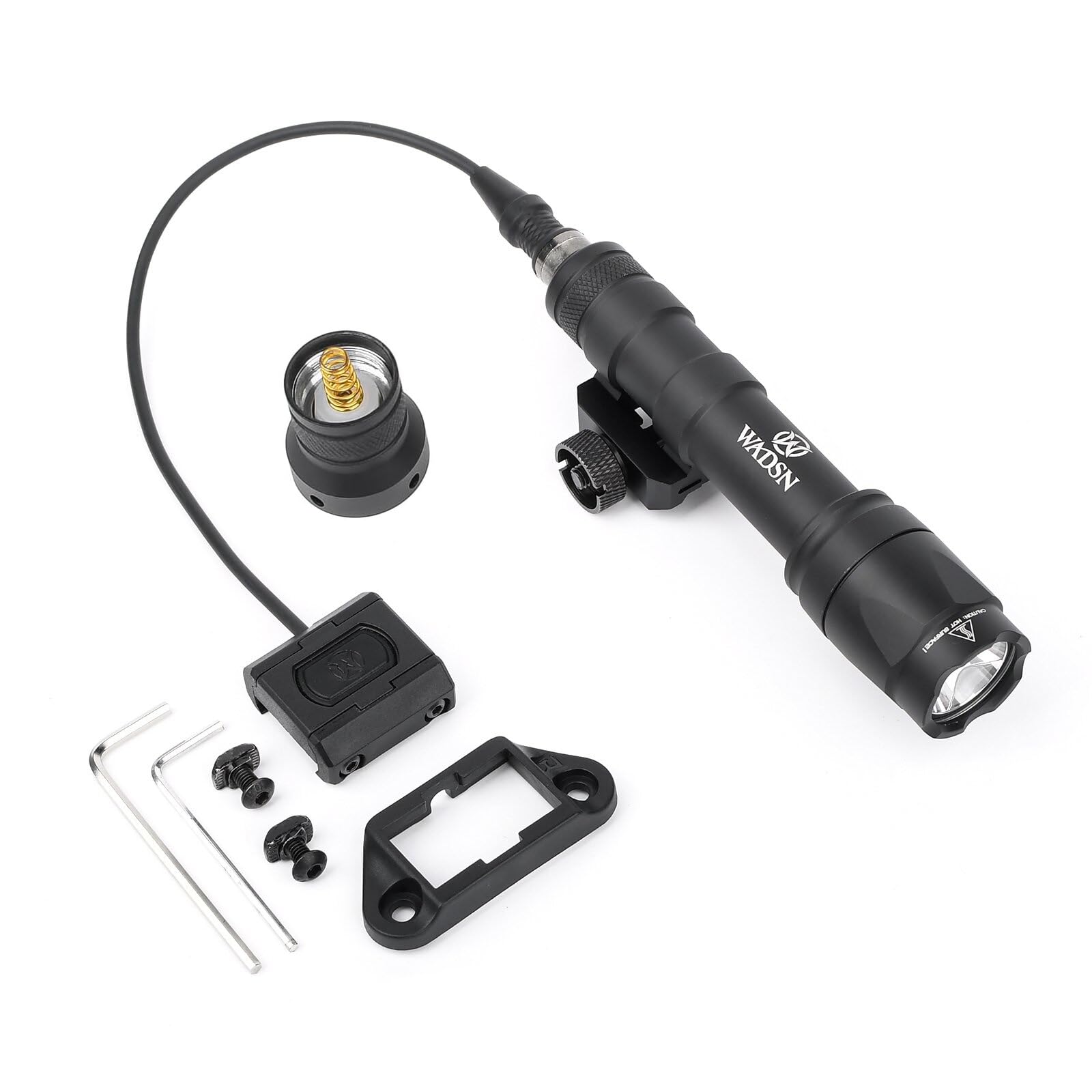 SBGJMY M600C Tactical Flashlight,600 Lumen LED Torch with Pressure Pad and Push Button Switch Hunting Torch for Mlok/Keymod/20mm Picatinny Rail (Black) — image 1