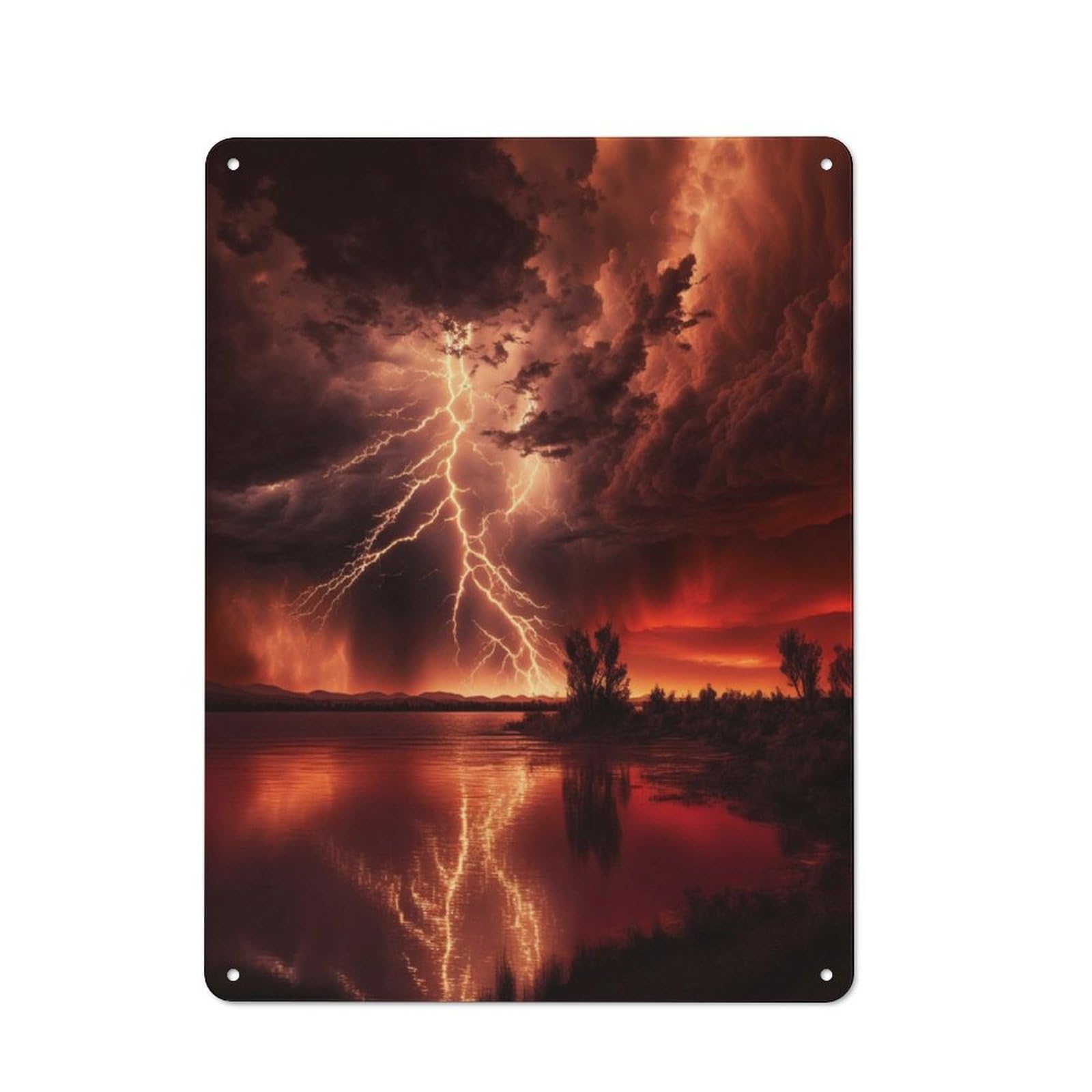 Junmoney Red Apocalyptic Storm Vintage Metal Plaque 40X30cm For Dining Room Or Kitchen, For Home Decor Collectors Refreshing A Room In Autumn