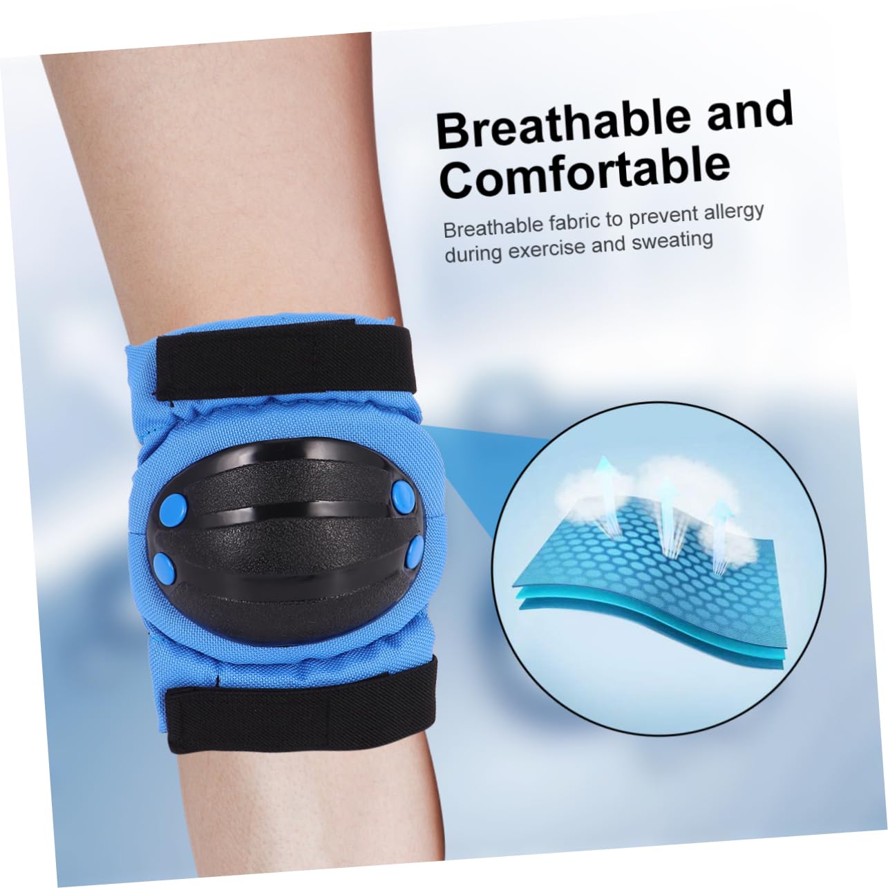 Abaodam Thickened Boys and Girls Roller Skating Gear Set 6pcs Protective Pads Adjustable Straps Elbow Knee Pads for Boys and Girls