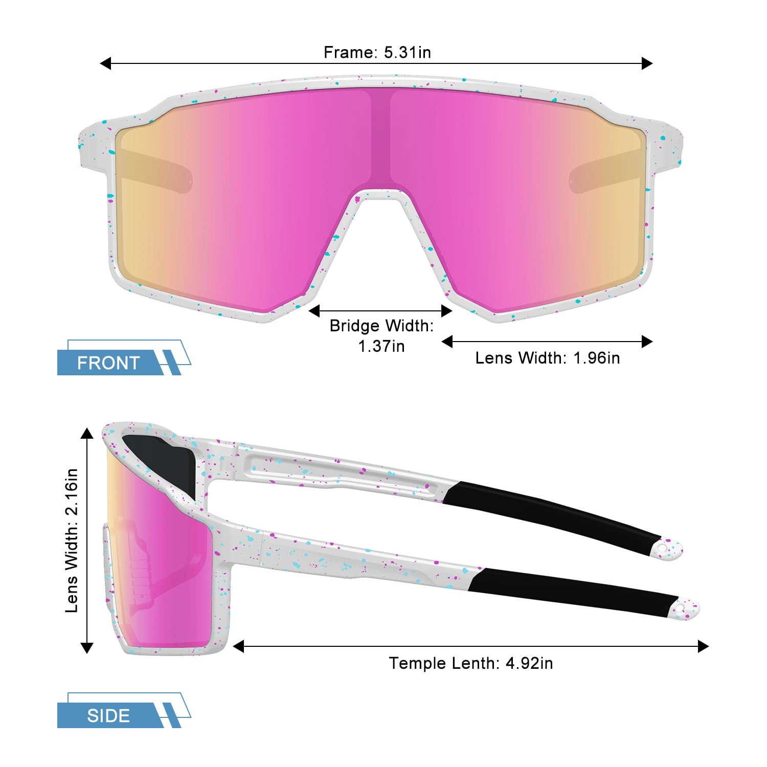 FMY Gafas de sol de sóftbol para jóvenes, lentes de sol polarizadas UV400, protección TR90, ligeras para niños y niñas de 6 a 16 años