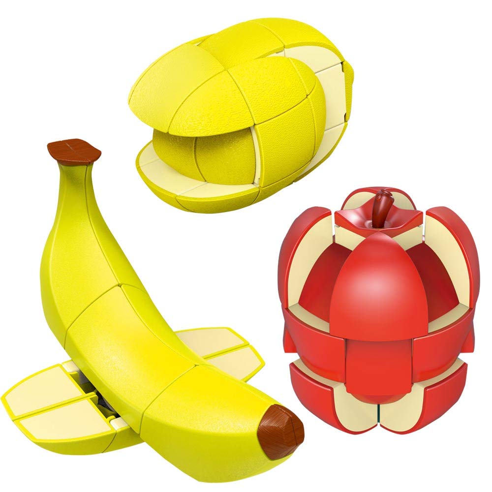 Fruit Magic Speed Cube Set 3 Pack Stickerless Birthday for Kid Puzzle Toy Anti Stress for Anti-Anxiety Adults Kids Best High Speed Turns Quick and More Precisely Puzzle Game