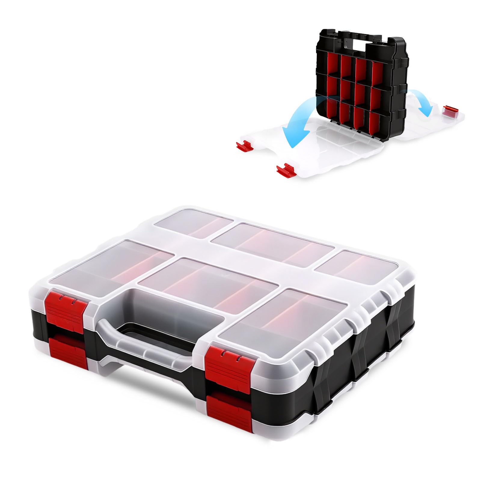 famuka Double-Sided Storage Box Organiser Customized Compartments