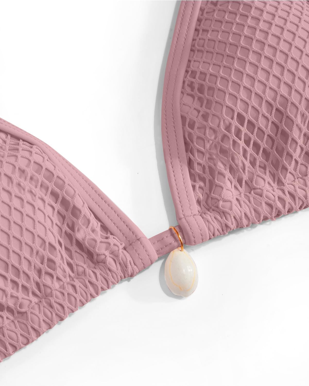 VOLAFA Women's Triangle Bikini Set Multiway Fishnet Tie Side Halter String Solid Cheeky Two Piece Swimsuit Bathing Suit - Image 6