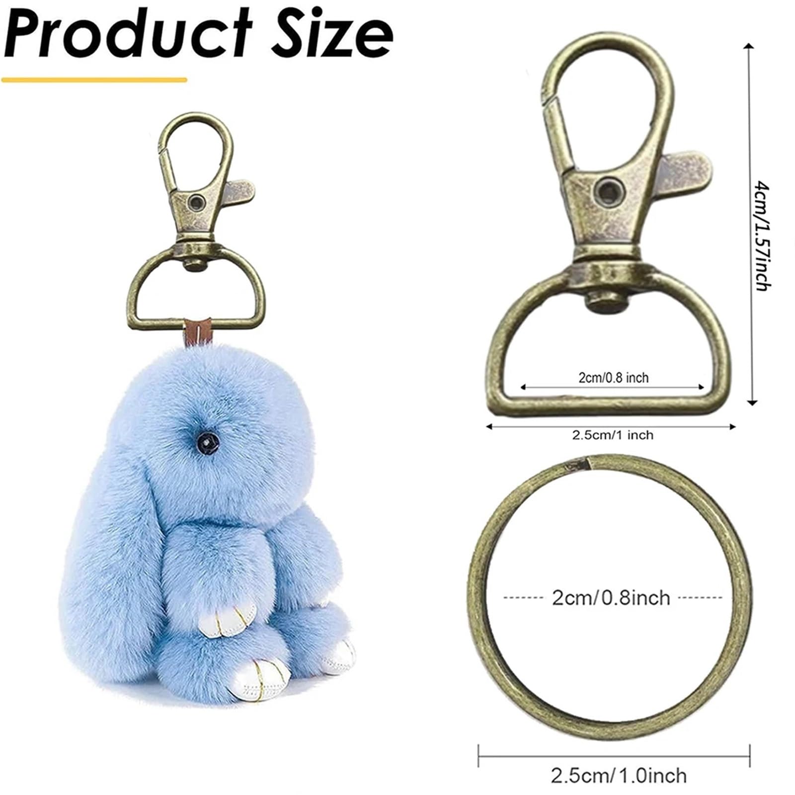 Clip para llavero, 200 unidades, gancho de clip para llavero con llavero, manualidades, clip de anillo en D, accesorios de cordón, adecuado para hacer llaveros (plata)