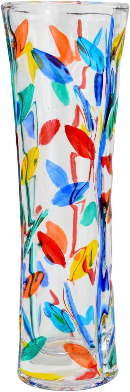Murano Glass Tree of Life Vase (Small), Hand Painted In Italy