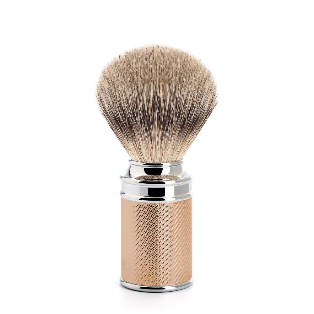 Set Afeitado Mühle Brocha Afeitar Tejón Punta Plata & Maquinilla Tradicional Oro Rosa R41