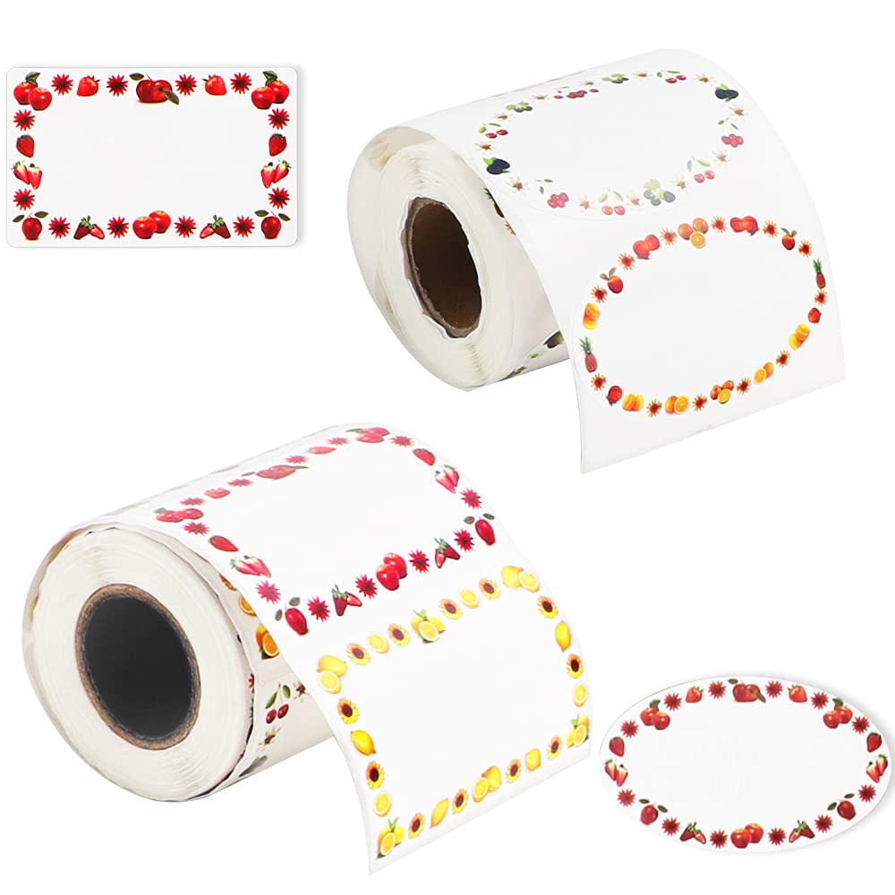 Soodyoow 600 stuks zelfklevende etiketten voor potten, etiketten stickers vriezer, voor keuken, voedselfles, jam, conservencontainers, geschenken glazen flessen container (30 x 50 mm