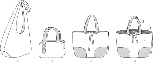 Miniatura 7 de Simplicity Bolsa de mano, Hobo, bolsa de mano, código 9304, patrón de costura, talla única, color blanco