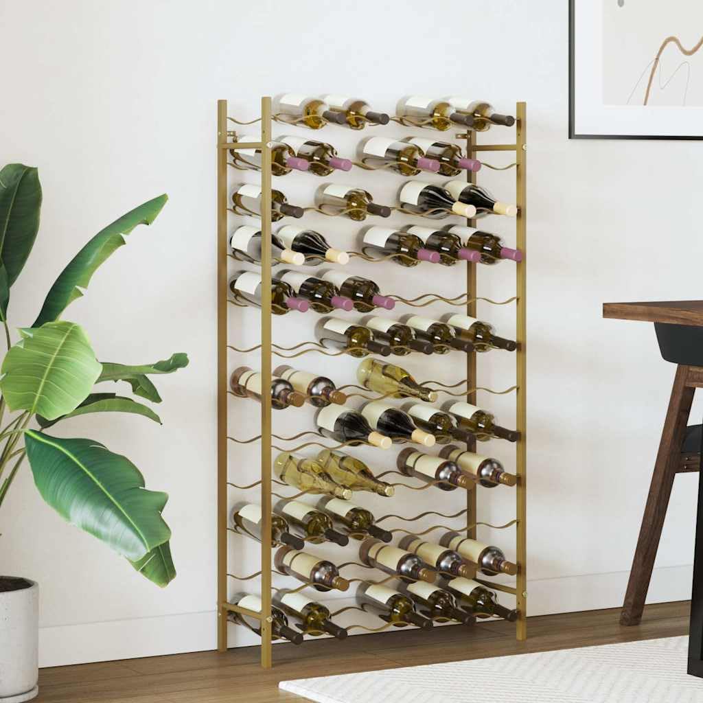 Weinregal für 72 Flaschen golden Metall mit 12 Ebenen, modernes Flaschenregal für Küche, Bar, Speisekammer, stabile Lagerung und stilvolle Aufbewahrung