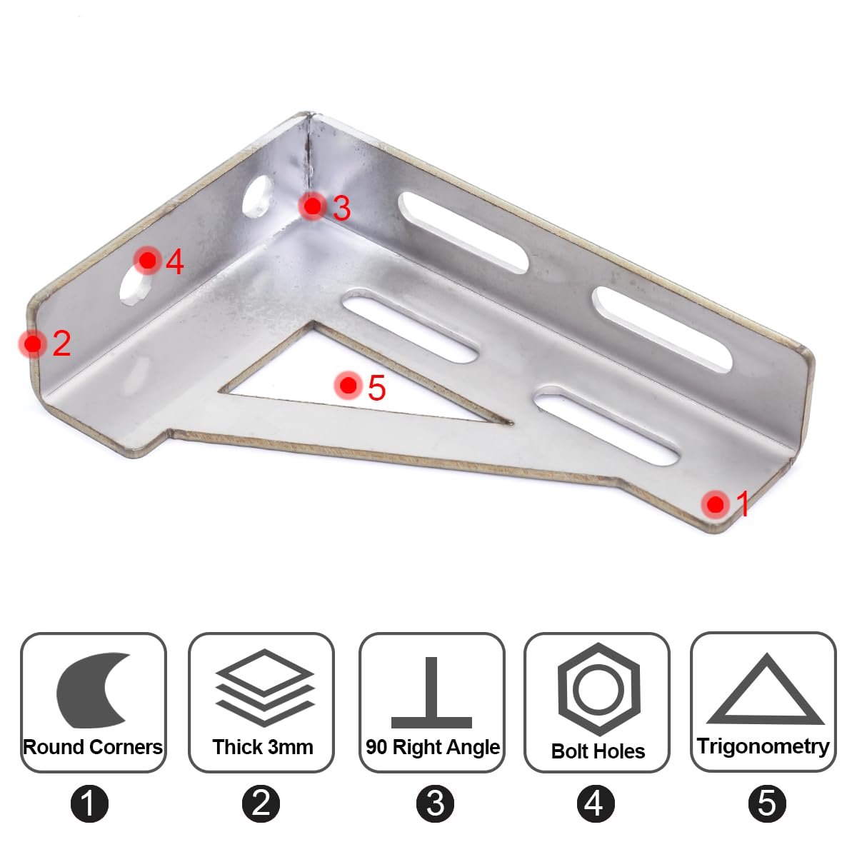 Soporte de tubería en L de 2 piezas, 200 × 250 mm, soporte industrial de acero inoxidable 304, soporte de hierro en ángulo recto, soporte de pared resistente para tuberías de gas o agua.