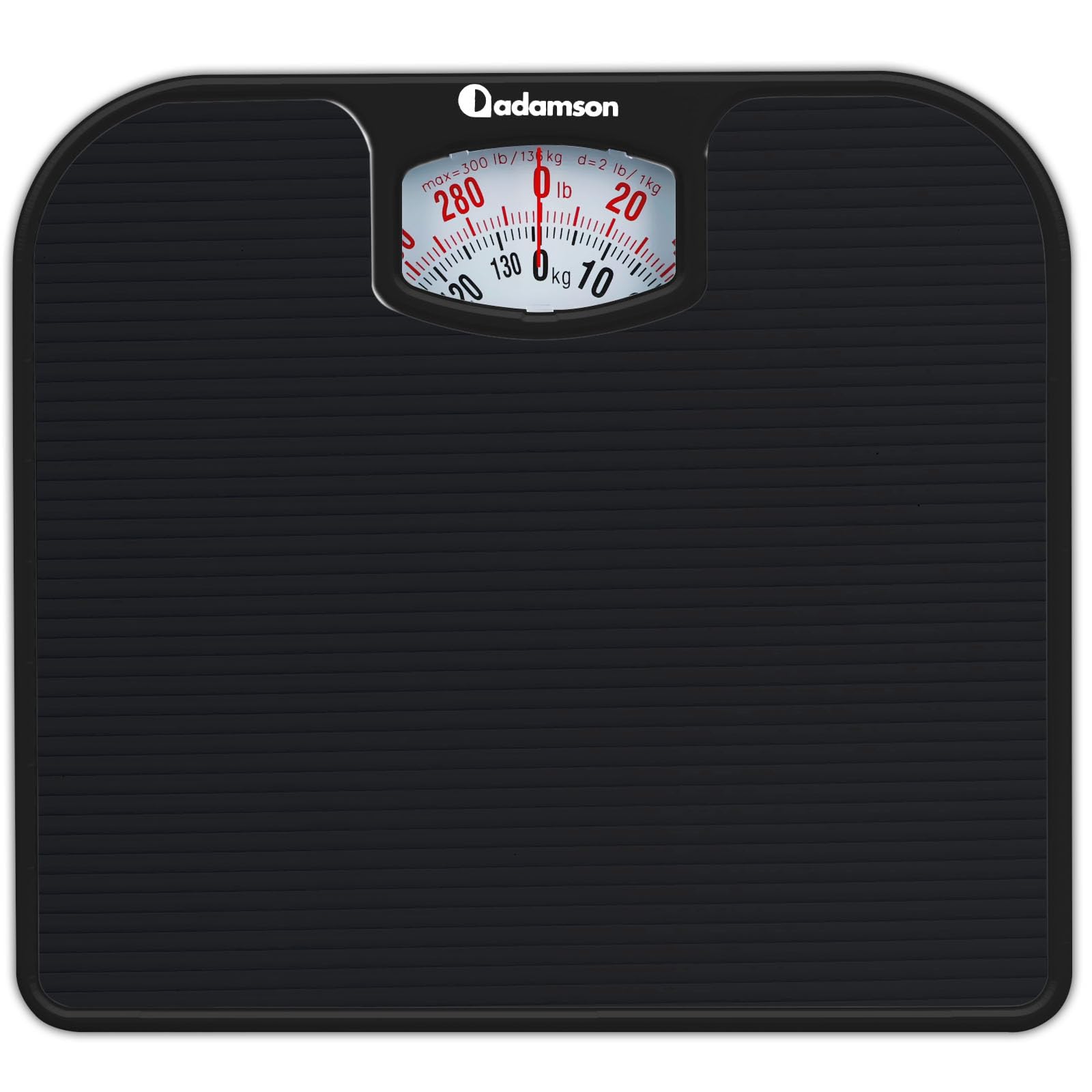 Adamson A21 Analog Scales for Body Weight - Up to 300 LB - New - Anti-Skid Rubber Surface - Large Numbers - Analog Bathroom Scale - Affordable -