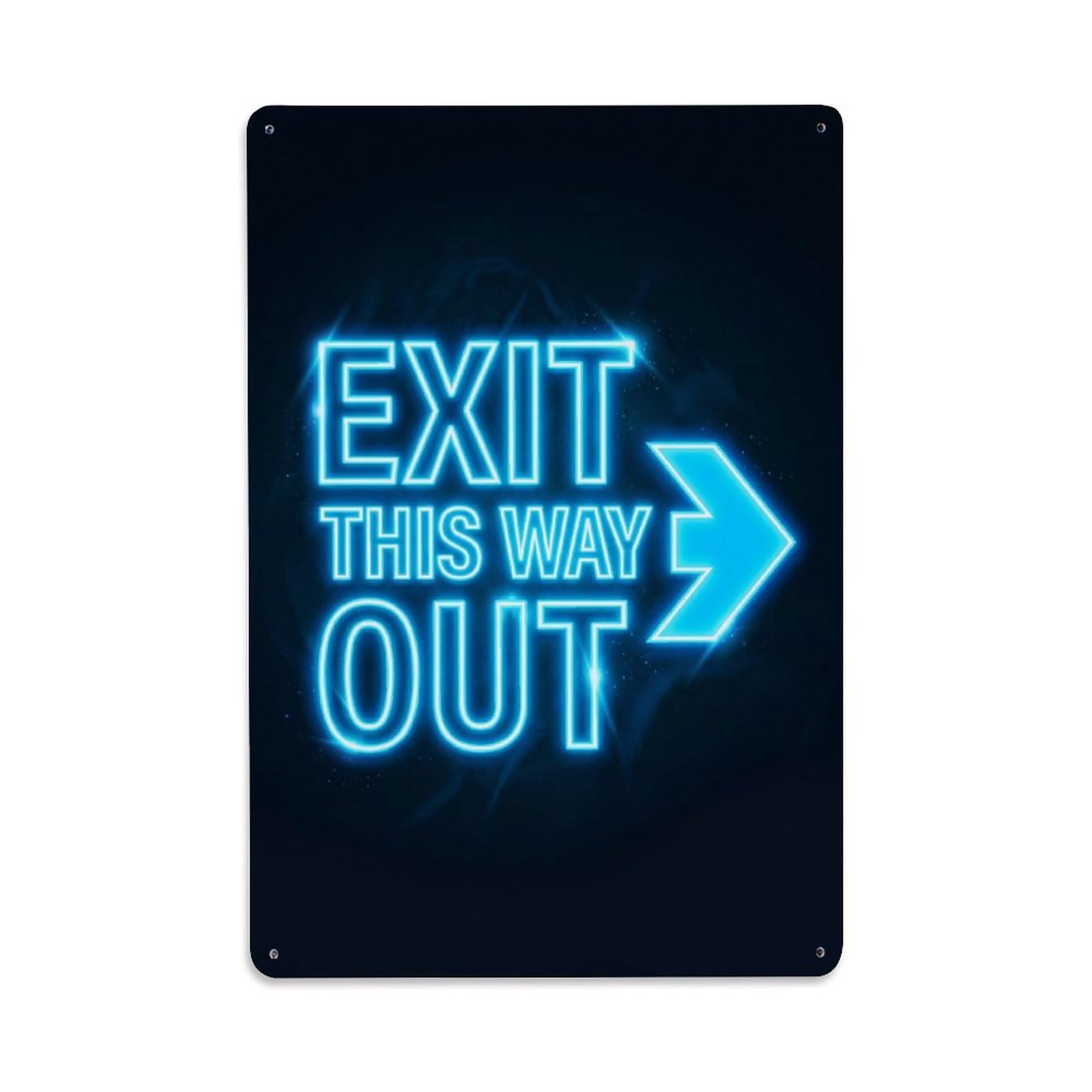 Exit This Way Out Evacuation Direction Vintage Metal Tin Sign Plaque Wall Decor for Cafe, Club, Garden Metal Poster 8x12Inch