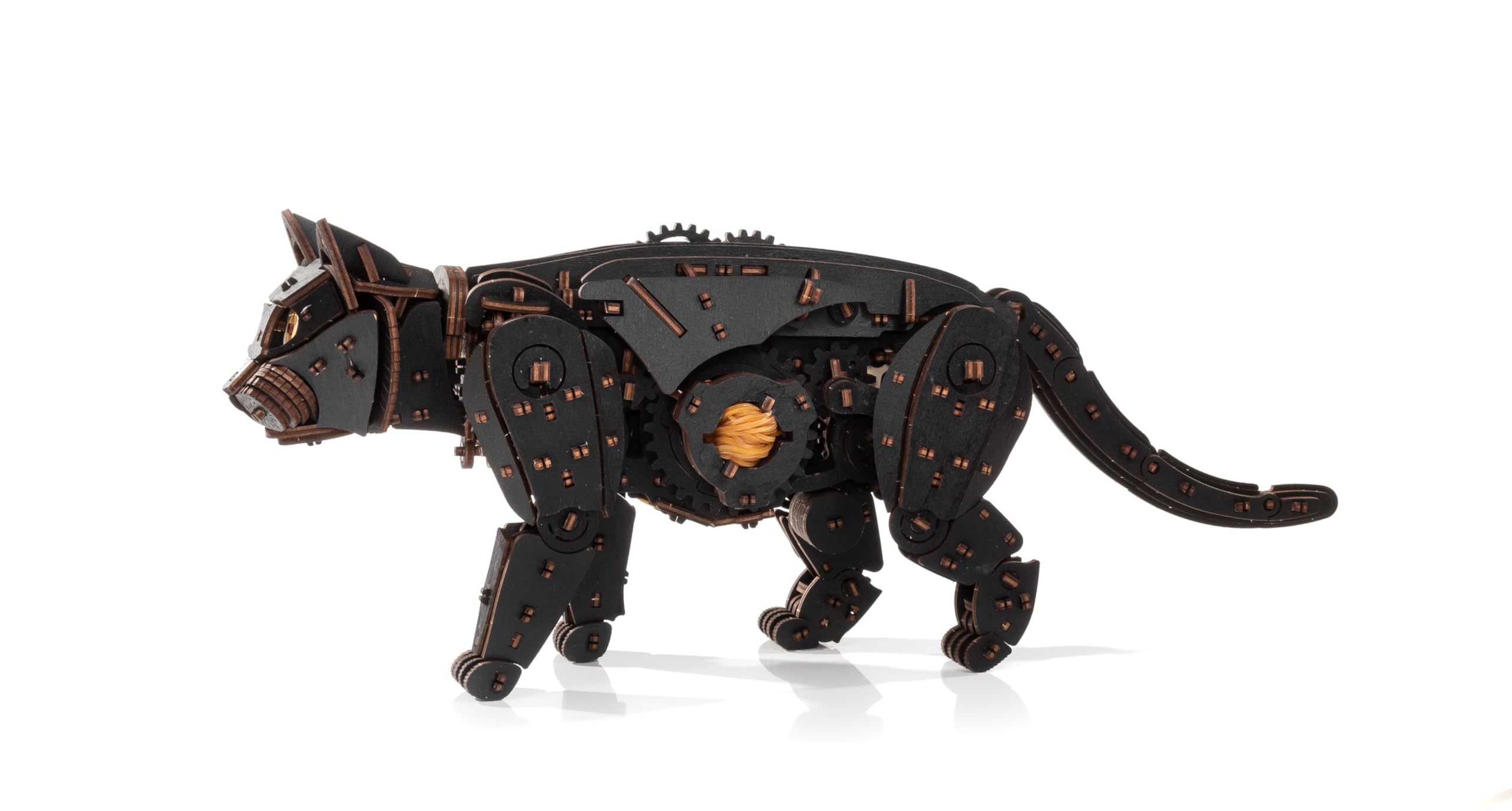 EWA Eco-Wood-Art Puzzle en Bois 3D pour Adolescents et Adultes-Chat Noir-Kit de Bricolage, Auto-Assemblage, Pas Besoin de colle-508 pièces, Black Cat