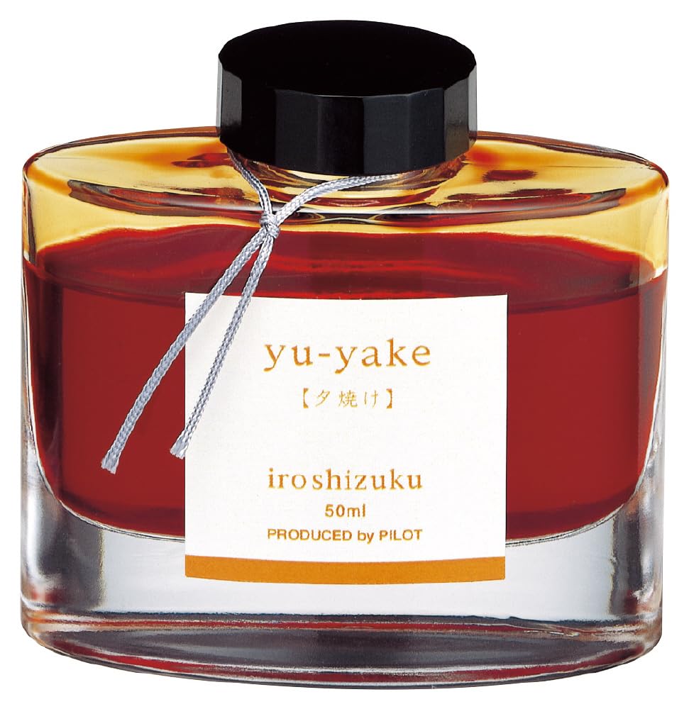 PILOT Iroshizuku Bottled Fountain Pen Ink, Yu-Yaki, Sunset Orange (Orange) 50ml Bottle (69210)