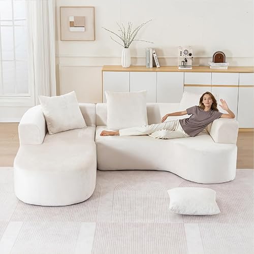 Miniatura 1 de Sofá modular de gran tamaño de 100 pulgadas con diván para sala de estar, moderno sofá de 3 plazas de felpilla de lujo con asiento extra ancho, sofá