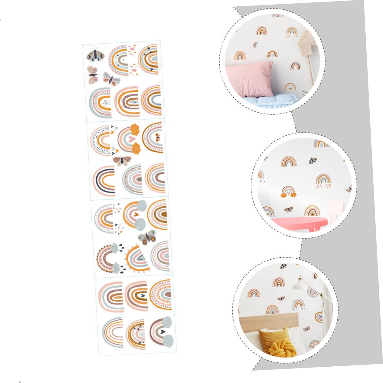 Yardwe 5 Hojas Pegatinas Decorativas Infantiles de Pared Calcomanías para Decoración de Habitaciones de Aplicación y Remoción para Alegres Salas y Dormitorios