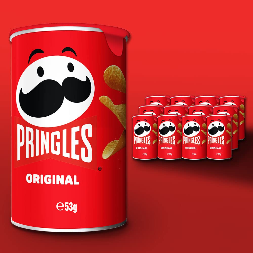 Kellogg's Pringles Original Stacked Potato Chips, 12 Pack (12 x 53g)