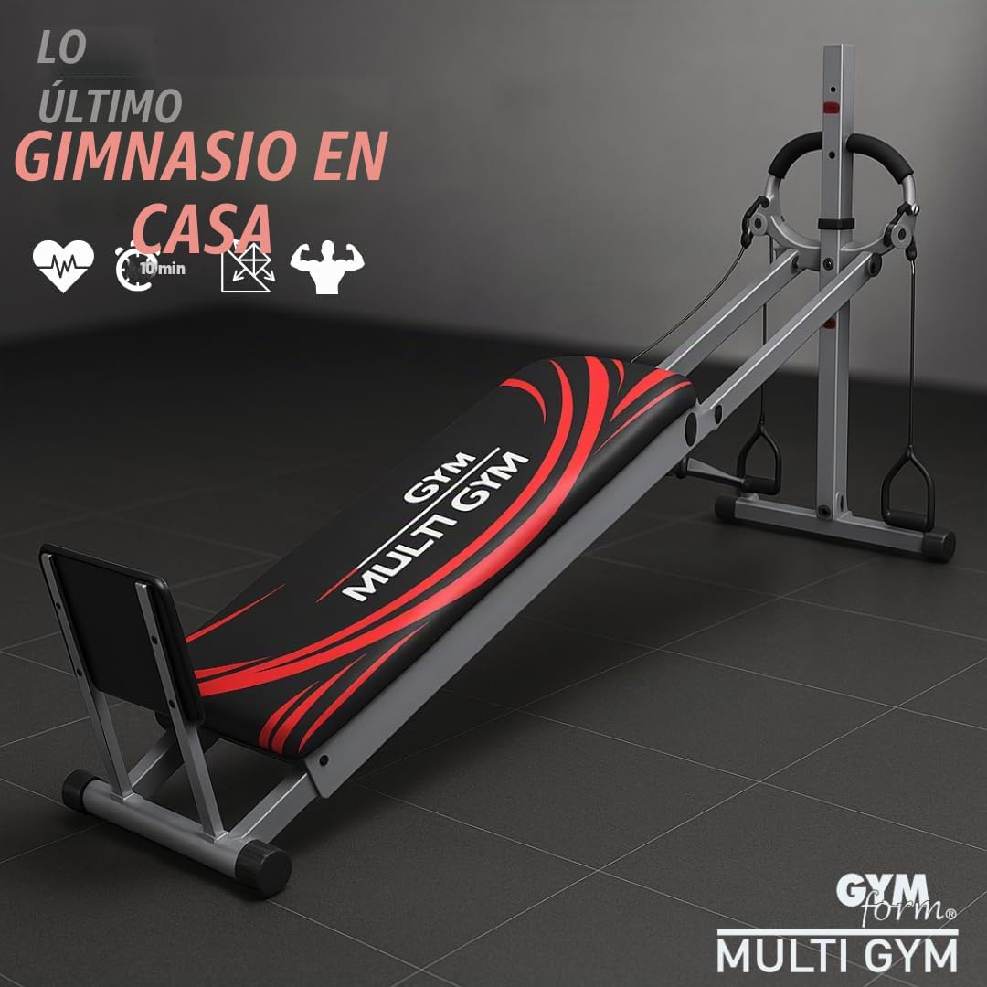 Máquina de Fitness Completa GYMFORM MultiGym, Equipo Completo Multifuncional para Hacer Ejercicio en casa, Pilates, Fortalecer Todo El Cuerpo, Más de 100 Ejercicios