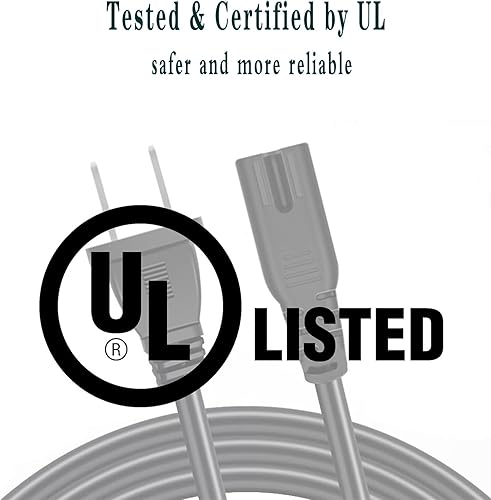 Miniatura 5 de Cable de alimentación de 2 clavijas compatible con TCL Roku Smart LED LCD HD TV - UL Listado TCL Roku TV Cable de alimentación AC Plug