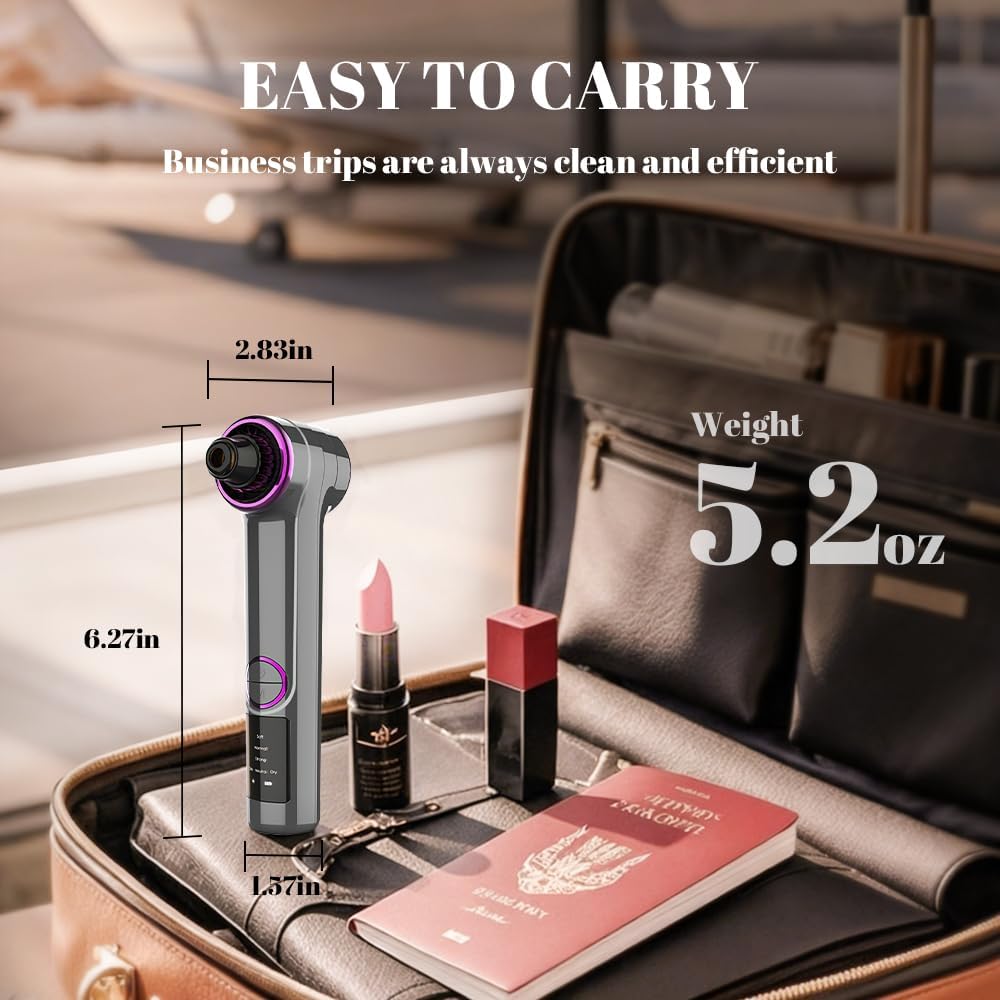 Blackhead Removers Pore Vacuum with Heating,5 Suction Heads & 3 Adjustable Suction Levels 9 Modes,for Nose & Face Deep Pore Cleansing - Image 7