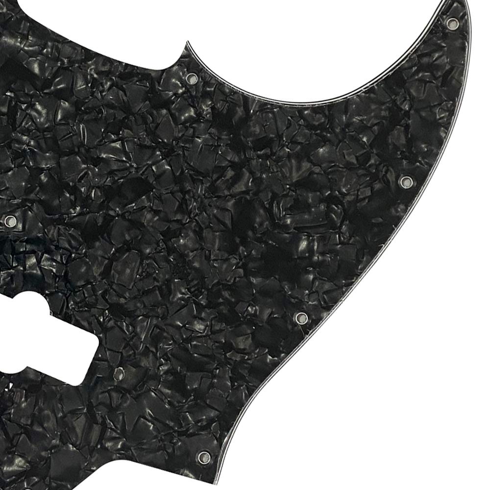 Electric Guitar Pickguard for US Vintage '74 Jazz Bass Style (4 Ply Black Pearl)