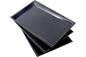 Supernal Black Serving Trays Pack for Hassle-Free Parties