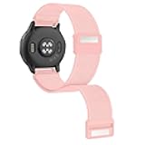 20mm Elastic Watch Band with Magnetic Closure for Vivoactive 6 / Venu Sq/Venu 2 Plus, Loop Soft Nylon Lightweight Stretchy Wristband Strap for Vivomove Sport/Vivoactive 5