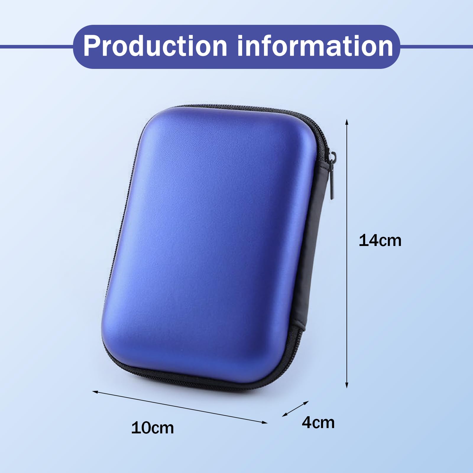 Custodia per Hard Disk Esterno 2.5'',Custodia Hard Disk Esterno 2.5"per SDD HDD caso, Memoria Esterna Portatile Disco Esterno Protettiva Borsa Antiurto Rigida Cover Case,blu