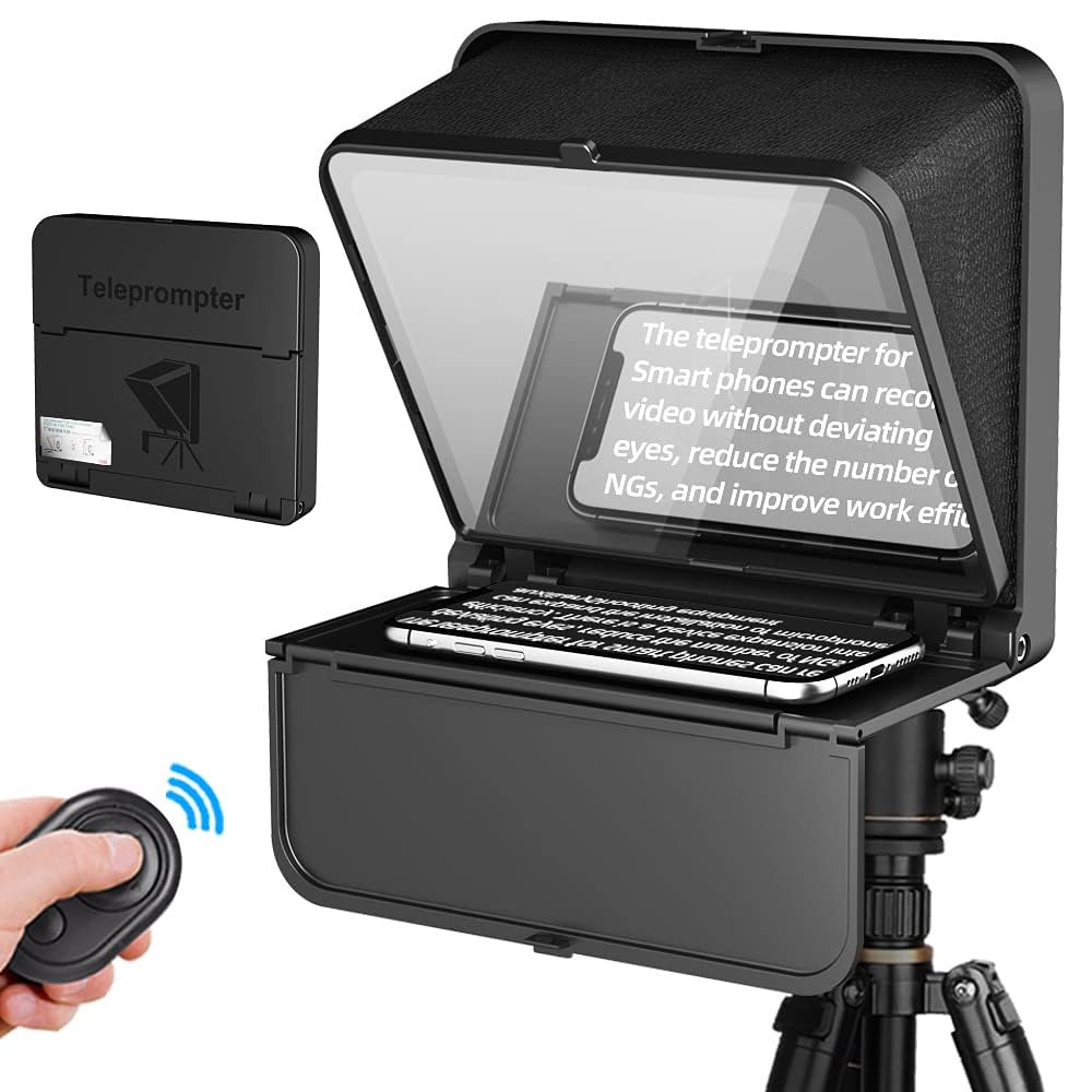 Sponsored Ad – KASTWAVE Portable Teleprompter for Phone, 8 inch Phone Teleprompter Kit with Remote Control, Compatible with iPhone & Android for Online Teaching Vlog Live Streaming Interview, Fold in One Sec