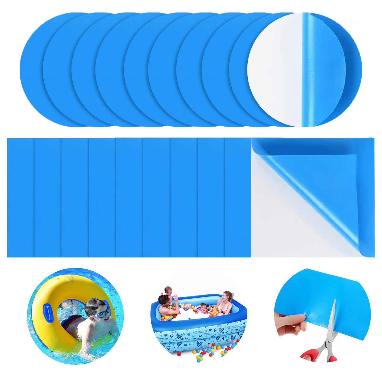 20 Stück Pool Reparaturset Unterwasser, Kleber für Poolfolie Pools Flicken