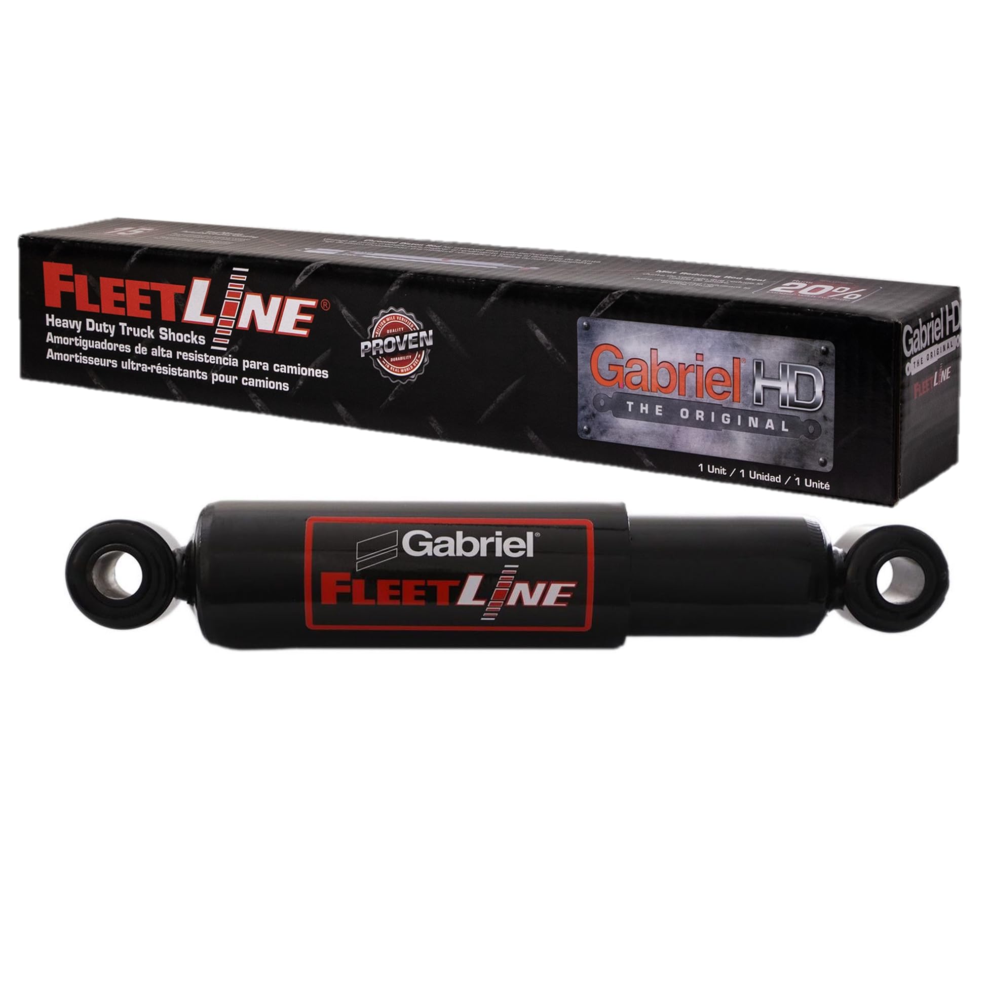 Gabriel 83203 FleetLine HD Truck Front/Rear Shocks Fits SAF Holland; Watson &amp; Chalin Heavy Duty, Dump Trailer Air Suspension; OEM# 18800-01, 90044095, AR-2451 AR-781 AS563B S6009B
