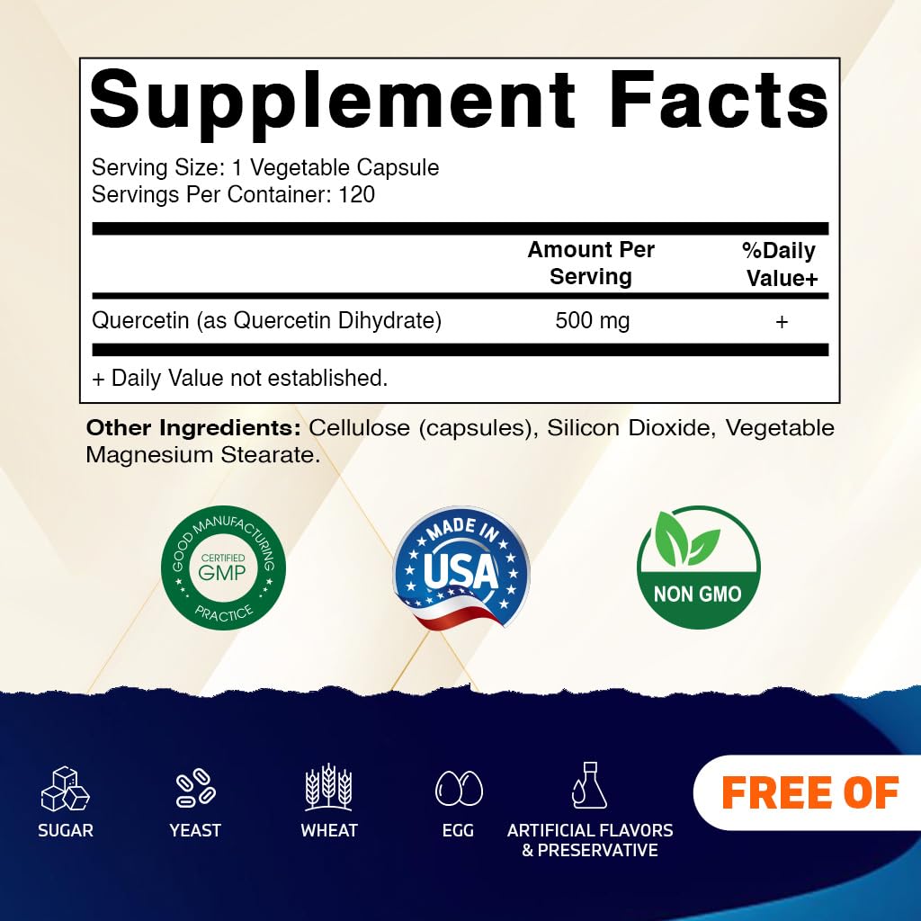 Vitamatic Quercetin 500 mg, 120 Vegetarian Capsules — Amazon image 2