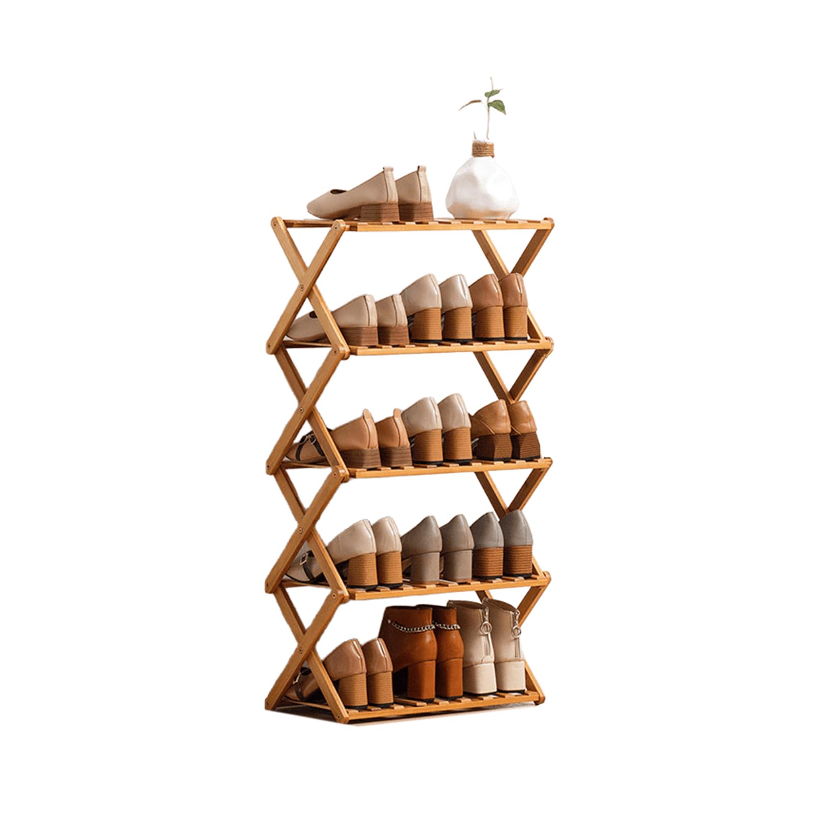 Étagère à chaussures verticale en bois kiss me pour ranger le couloir étroit