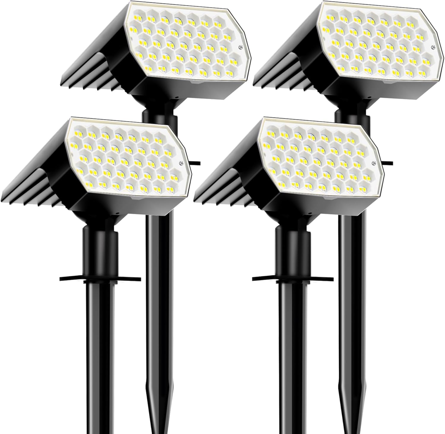 Zewnętrzne wodoodporne światła słoneczne, 3 tryby projektorów krajobrazowych, od zmierzchu do świtu Solar Flood Lights na zewnątrz, oświetlenie ogrodowe (4)