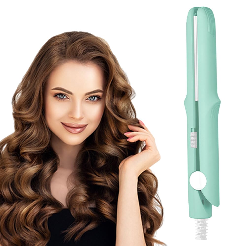 Upgrade 2-in-1 Curling Wand and Flat Iron, 2026 Upgrade Mini Dual Purpose Curling Iron, Portable Hair Straightener Travel Curling Wand for Women Short