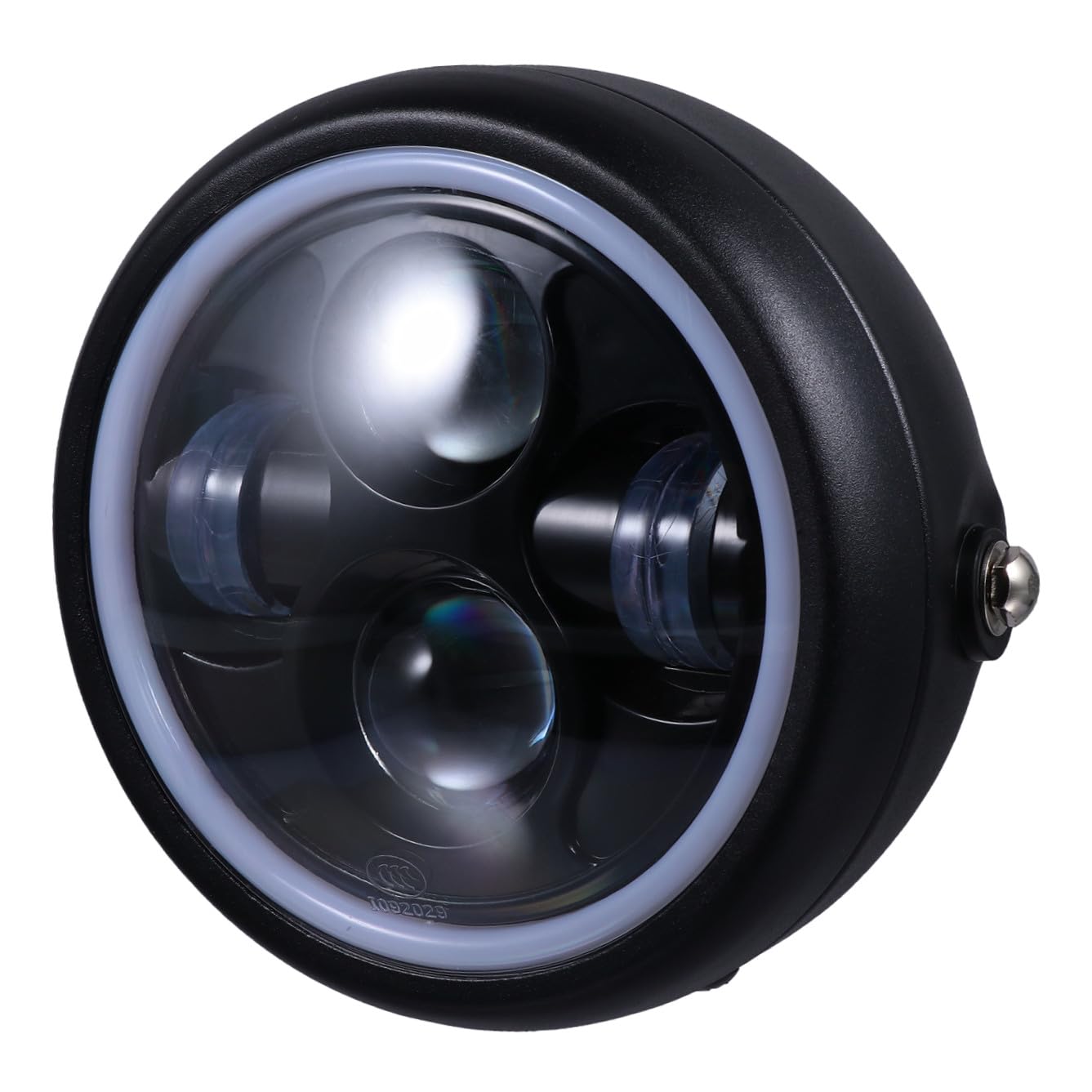 TOYANDONA Faro per Motocicletta LED Retro 35w 12v Nero in Vetro | Acciaio Inossidabile, per Pioggia e Nebbia, Guida Notturna e Uso in Condizioni Severe