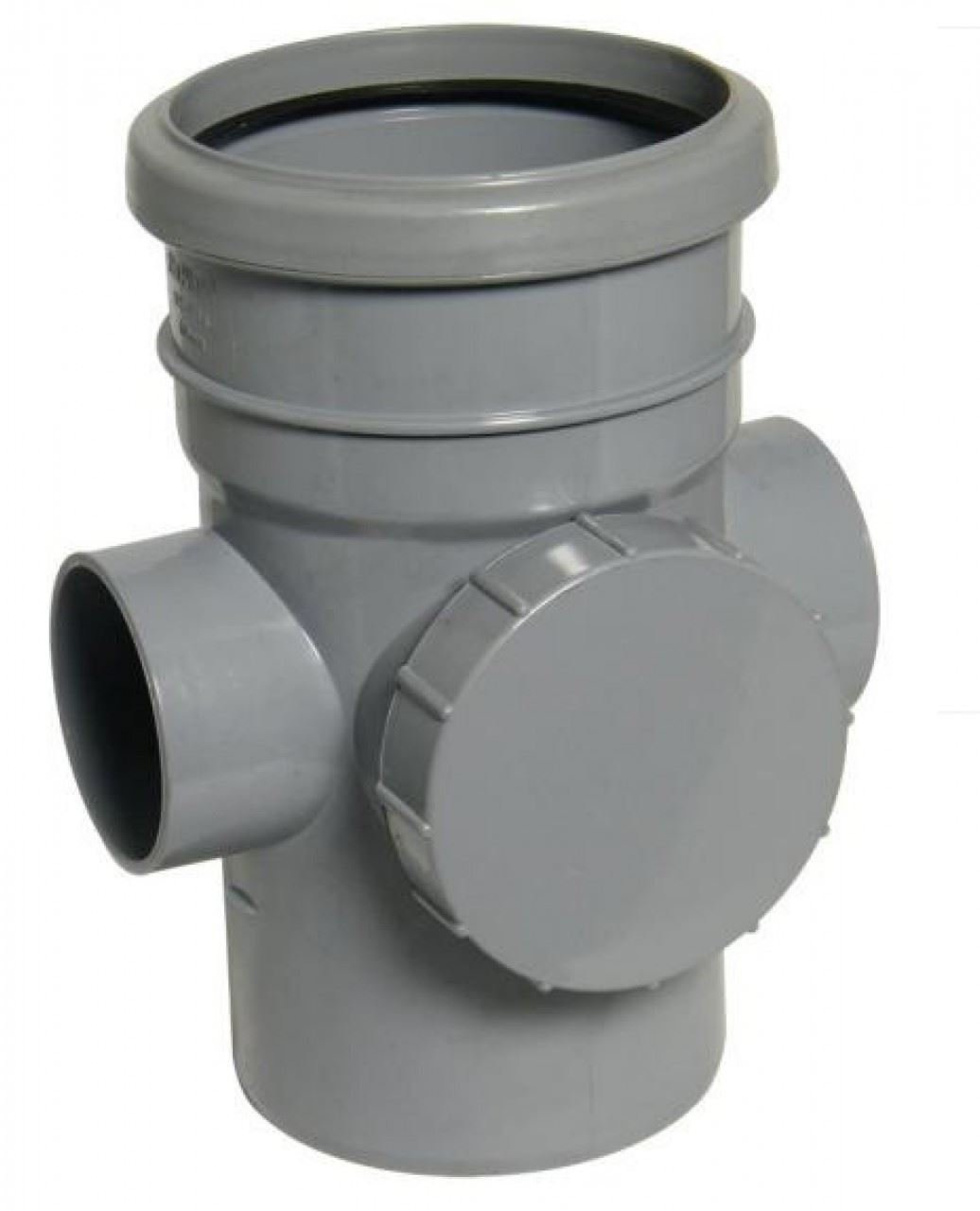 FLOPLAST 110mm Soil Ring Seal Access Socket Spigot - Grey